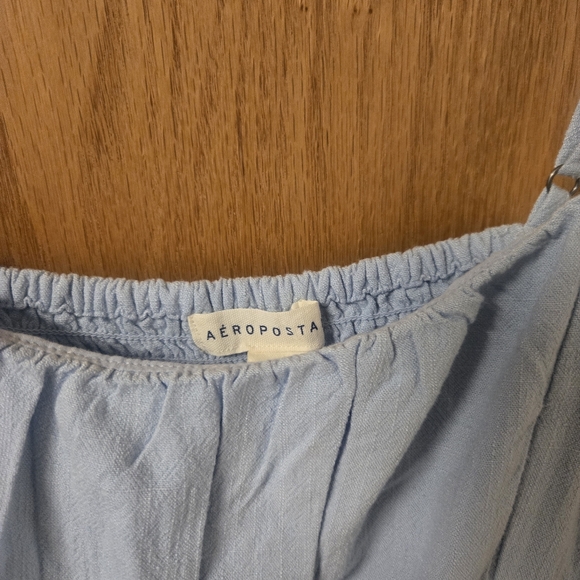 Aeropostale Blue Ruched Crop top (L) - Picture 2 of 4